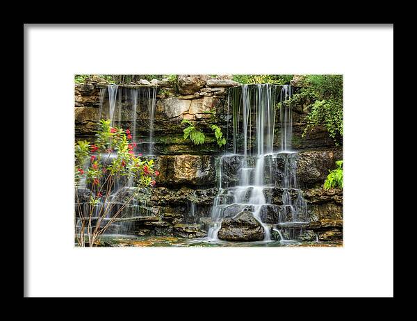 Austin Framed Print featuring the photograph Flowing Falls by Dave Files