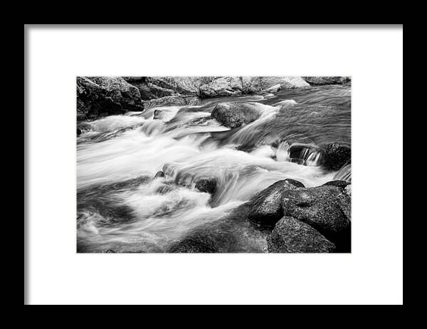 Outdoors Framed Print featuring the photograph Flowing St Vrain Creek Black and White by James BO Insogna