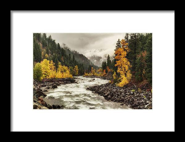Autumn Framed Print featuring the photograph Flowing through Autumn by Mark Kiver