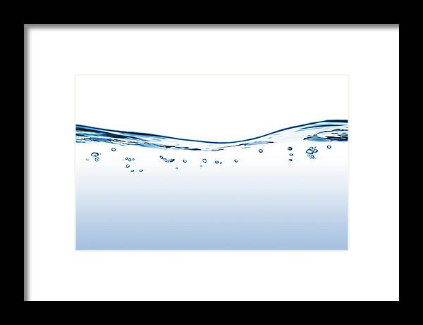 Water's Edge Framed Print featuring the photograph Flowing Water With Bubbles by Funky-data