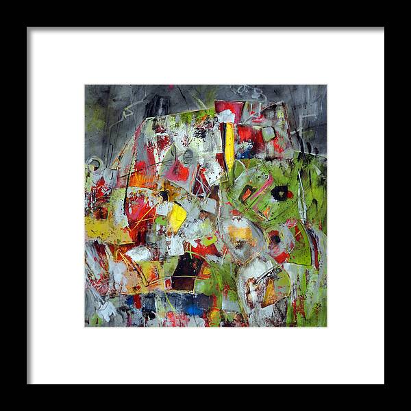 Abstract Original Framed Print featuring the painting Flux by Katie Black