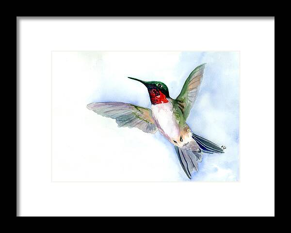 Hummingbird Framed Print featuring the painting Fly Free by Michal Madison