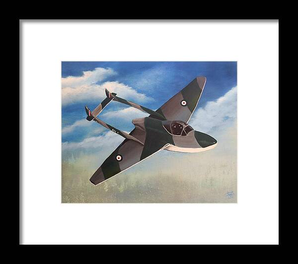 Aircraft Framed Print featuring the painting Flying High by Sheri Keith