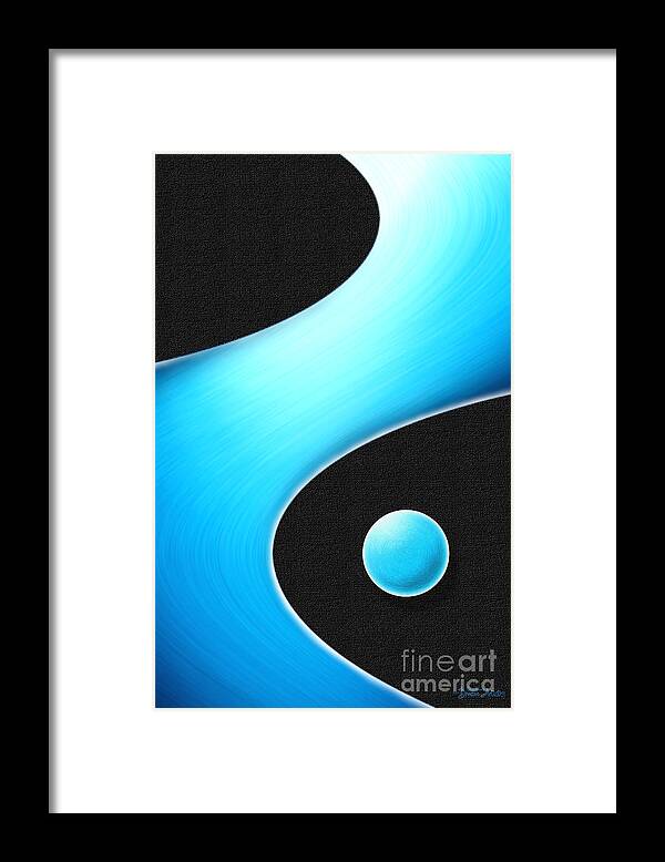 Abstract Framed Print featuring the digital art Flying in a Blue Dream by Cristophers Dream Artistry