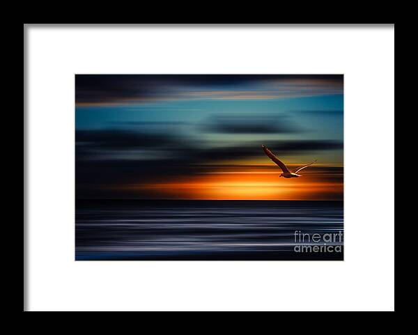 Sylt Framed Print featuring the photograph Flying Into The Sunset by Hannes Cmarits