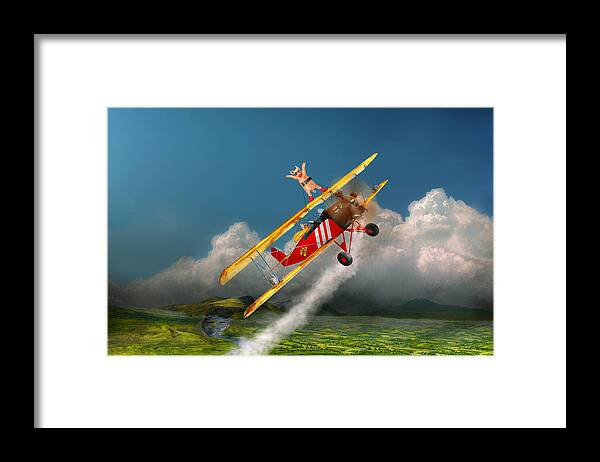 Flying Pig Framed Print featuring the photograph Flying Pigs - Plane - Hog Wild by Mike Savad