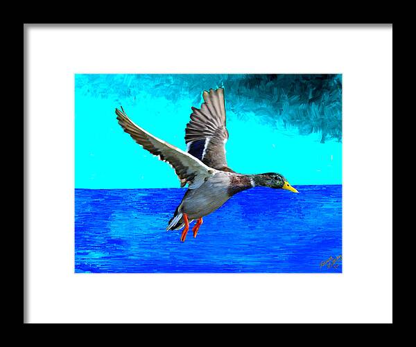 Duck Framed Print featuring the painting Flying South for the Winter by Bruce Nutting
