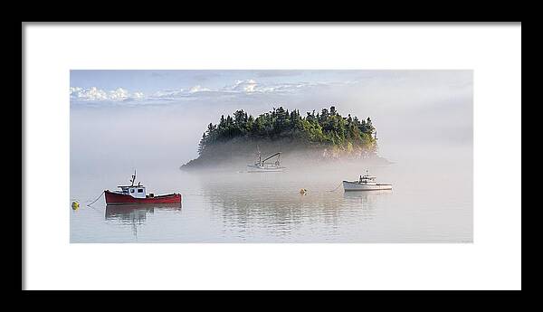 Fog Framed Print featuring the photograph Fog Burn Off with First Sunlight by Marty Saccone