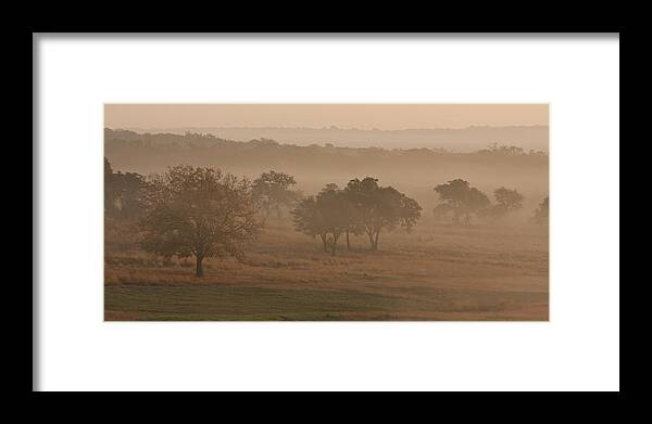 Field Framed Print featuring the photograph Fog in the Hills 2 by Paul Huchton
