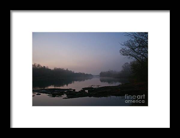 Landscapes Framed Print featuring the photograph Foggy Morning on the River by Cheryl Baxter