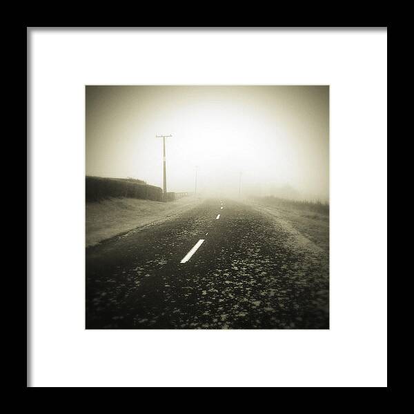 Country Framed Print featuring the photograph Foggy road by Les Cunliffe