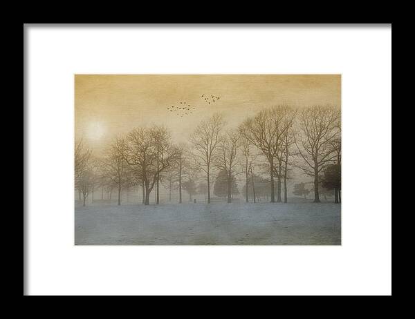 Fog Framed Print featuring the photograph Foggy Sunset by Cathy Kovarik