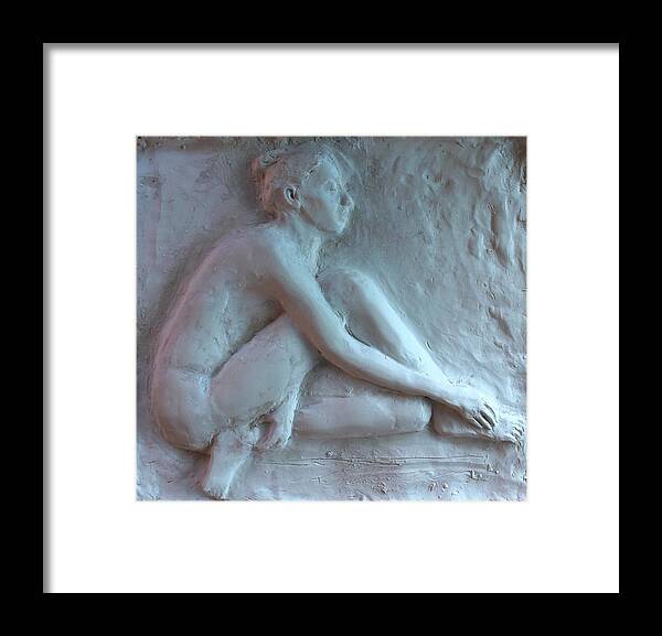 Clay Framed Print featuring the sculpture Folded Woman by Marian Berg