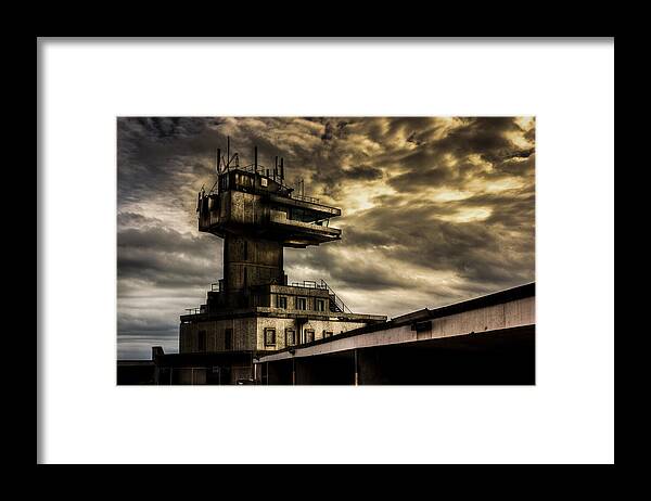 Harbour Control Framed Print featuring the photograph Folkestone harbour Control by Ian Hufton