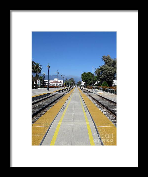 Yellow Brick Road Framed Print featuring the photograph Follow The Yellow Brick Road. Santa Barbara. California. by Ausra Huntington nee Paulauskaite
