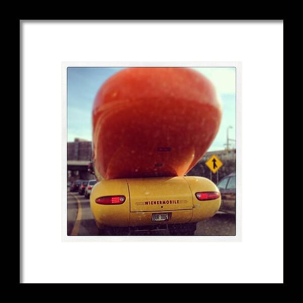 Oscar Mayer Framed Print featuring the photograph Following The Weinermobile by Hermes Fine Art