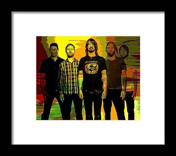 Foo Fighters Paintings Framed Print featuring the mixed media Foo Fighters by Marvin Blaine