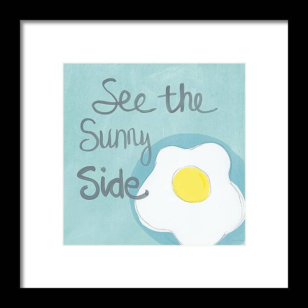 Egg Framed Print featuring the painting Food- Kitchen Art- Eggs- Sunny Side Up by Linda Woods