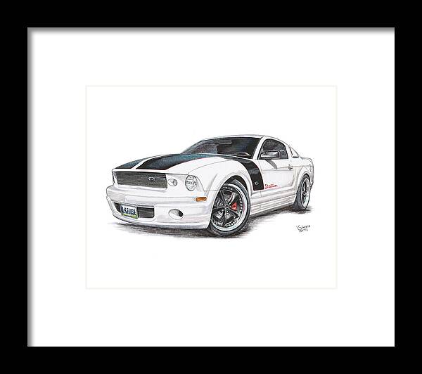 Chip Foose Framed Print featuring the drawing Foose Mustang by Shannon Watts