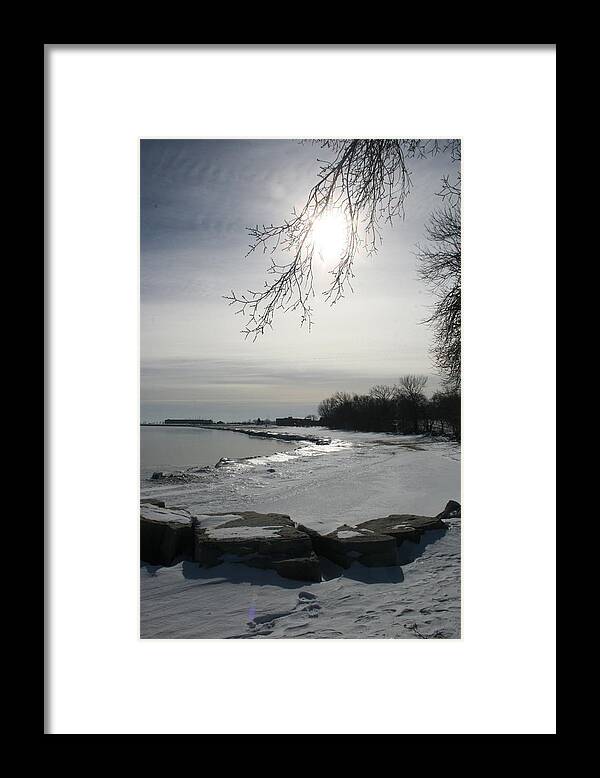Lake Michigan Framed Print featuring the photograph Foot Prints Along The Shore by Kay Novy