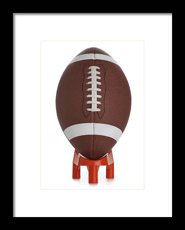 Orange Color Framed Print featuring the photograph Football Kickoff by Skodonnell