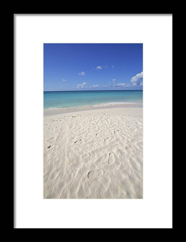 Aruba Framed Print featuring the photograph Footprints in the Powdery White Sand of Aruba by David Letts