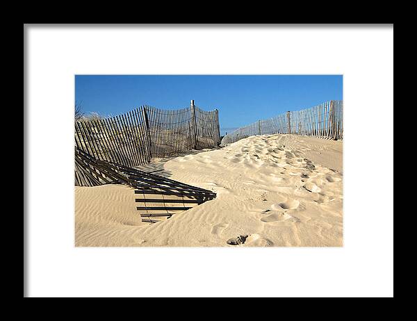 Beach Framed Print featuring the photograph Footsteps at the Beach by Robert Pilkington