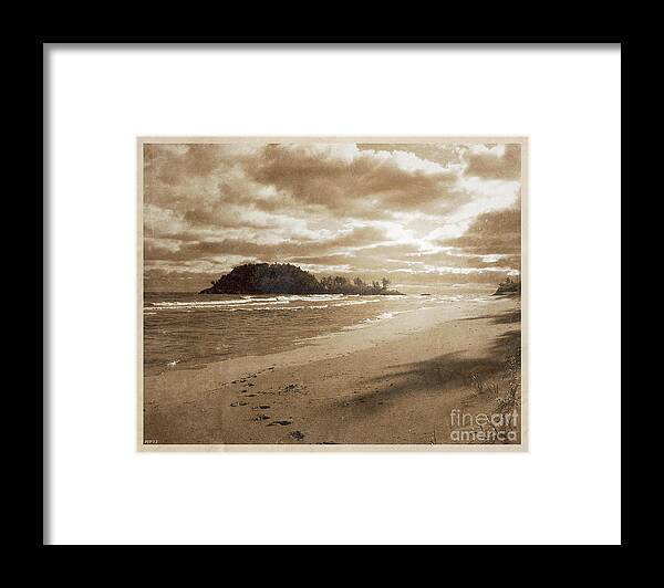 Vintage Photography Framed Print featuring the photograph Footsteps In The Sand by Phil Perkins
