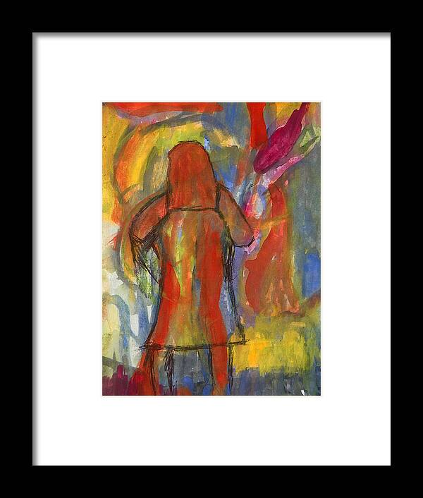 Expressive Framed Print featuring the painting For Mary - for Erika by Judith Redman