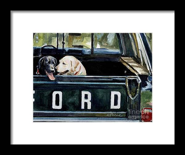 Dogs Framed Print featuring the painting For Our Retriever Dogs by Molly Poole