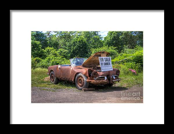 Car Framed Print featuring the photograph For Sale by Owner by Rick Kuperberg Sr