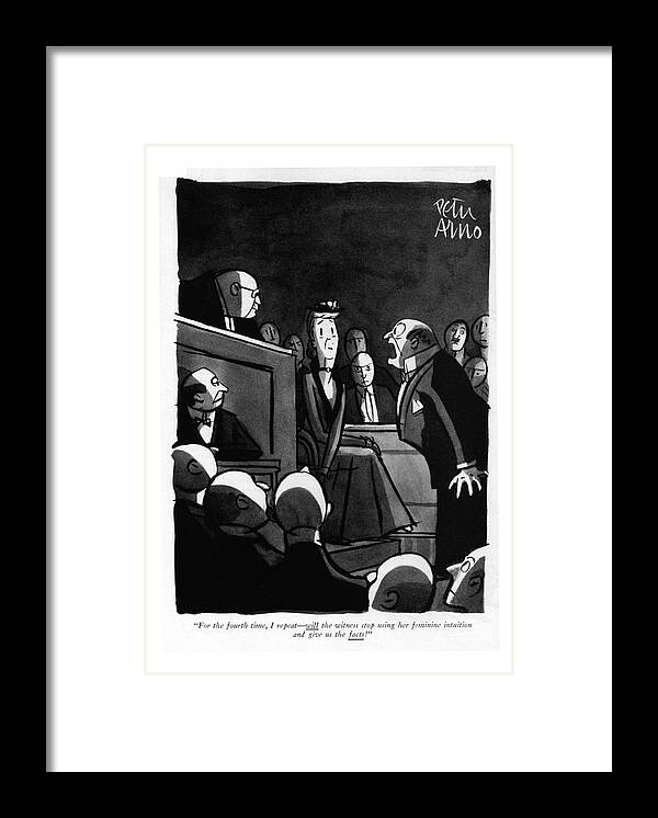 107781 Par Peter Arno Framed Print featuring the drawing For The Fourth Time by Peter Arno