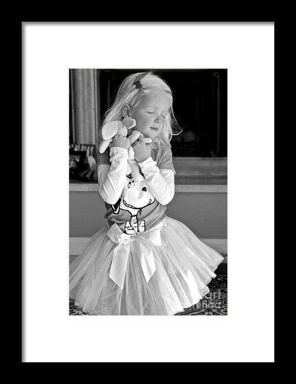 Little Girl Dancing Framed Print featuring the photograph For the Love of Snoopy by Suzanne Oesterling