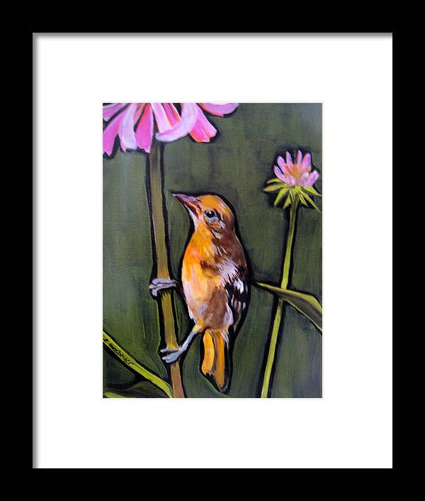 Bird Framed Print featuring the painting Forager by Edith Hunsberger