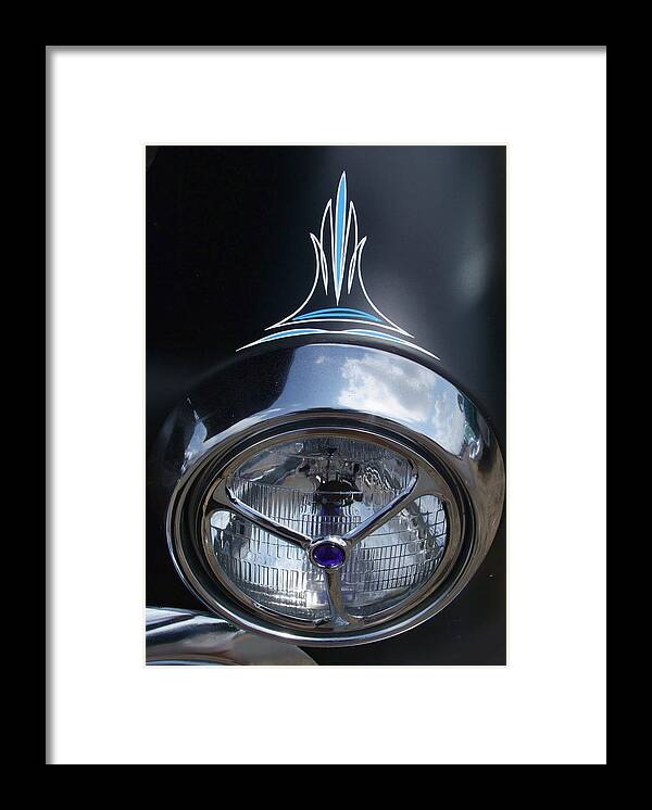 Headlight Framed Print featuring the photograph Ford Pin striped headlight by Ron Roberts