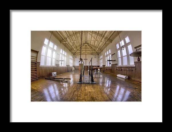 Gym Framed Print featuring the photograph Fordyce Bathhouse Gymnasium - Hot Springs - Arkansas by Jason Politte