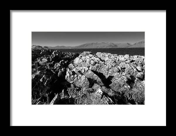 Europe Framed Print featuring the photograph Foreground Rocks and Background Mountains by Dennis Dame
