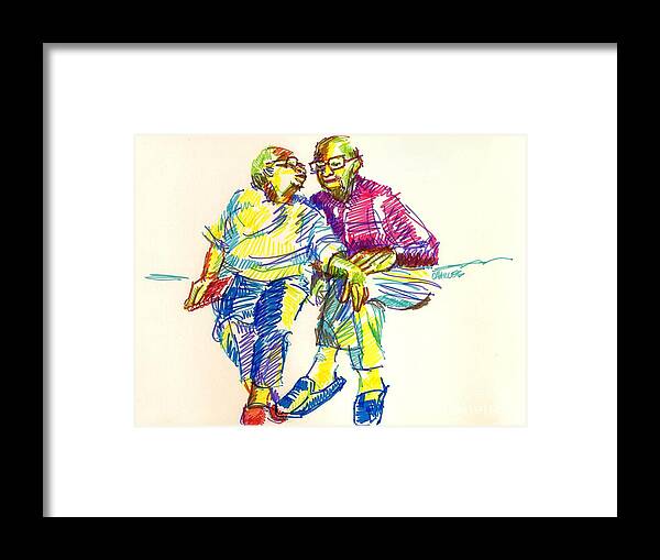 Couple Framed Print featuring the drawing Forever Love by Charles M Williams