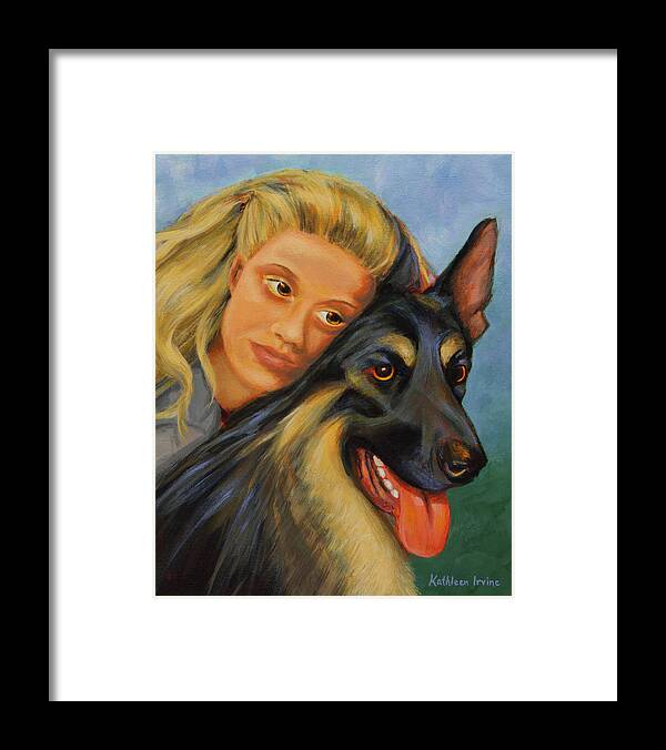 Pet Framed Print featuring the painting Forever Together by Kathleen Irvine