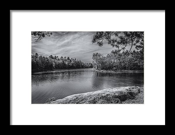 2013 Framed Print featuring the photograph Fork In River BW by Mark Myhaver