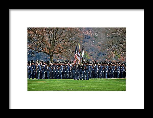 Usma Framed Print featuring the photograph Formation Before Parent Weekend Parade by Jerry Gammon