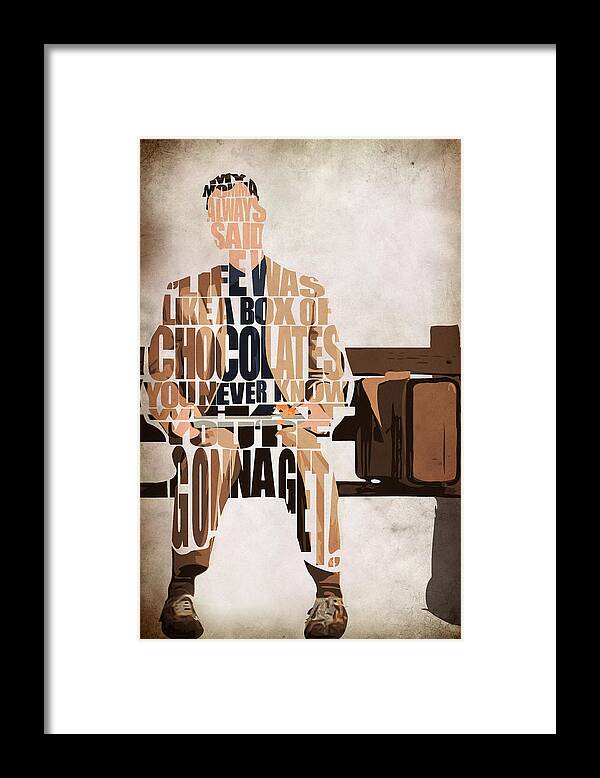 Forrest Gump Framed Print featuring the painting Forrest Gump - Tom Hanks by Inspirowl Design