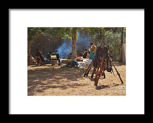 Sepia Framed Print featuring the photograph Fort Anderson Civil War Re Enactment 4 #1 by Jocelyn Stephenson