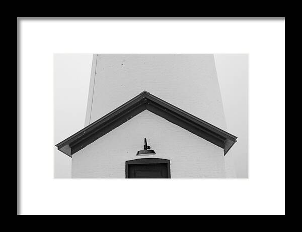 Fort Gratiot Light Framed Print featuring the photograph Fort Gratiot Light Detail 4 BW by Mary Bedy
