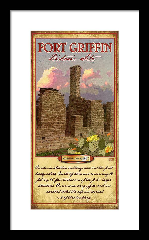 Ft. Griffin Framed Print featuring the digital art Fort Griffin Historic Site by Jim Sanders