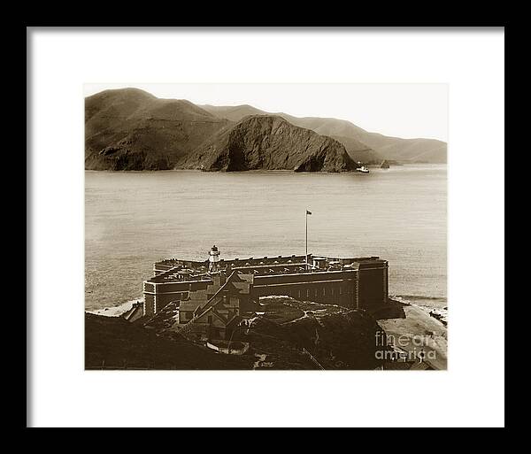 Fort Point Framed Print featuring the photograph Fort Point and the Golden Gate San Francisco circa 1890 by Monterey County Historical Society