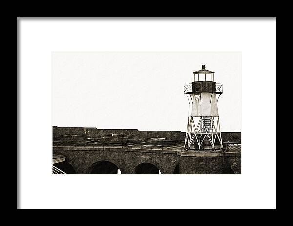 Brick Framed Print featuring the photograph Fort Point Lighthouse by Holly Blunkall