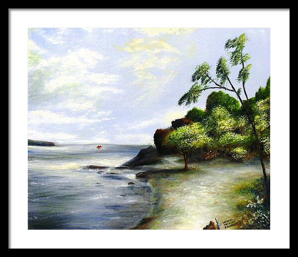 Scenery Framed Print featuring the painting Fort Point State Park by Michael Anthony Edwards
