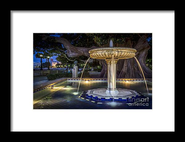 Andalucia Framed Print featuring the photograph Fountain of Alameda Apodaca Cadiz Spain by Pablo Avanzini