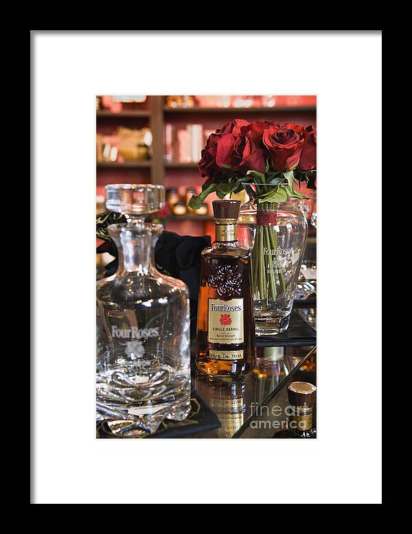 Bottle Framed Print featuring the photograph Four Roses Single Barrel - D008612 by Daniel Dempster